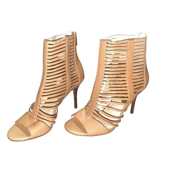Michael Kors Odelia Bootie Tan High Heels Size 8 - Picture 3 of 7
